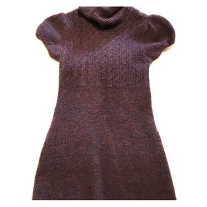 Short cap sleeve sweater dress